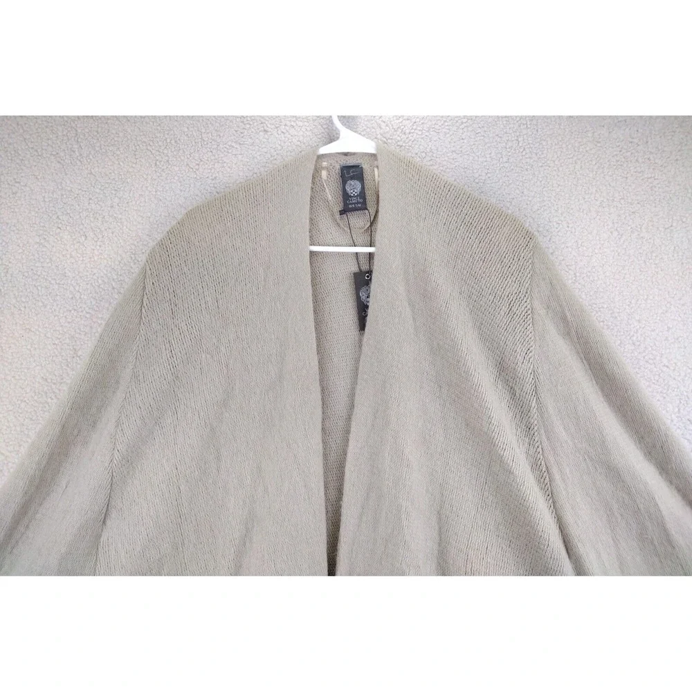 Vince Camuto Womens One‎ Size Peyote Knit Open Front Ruffle Cape Cardigan